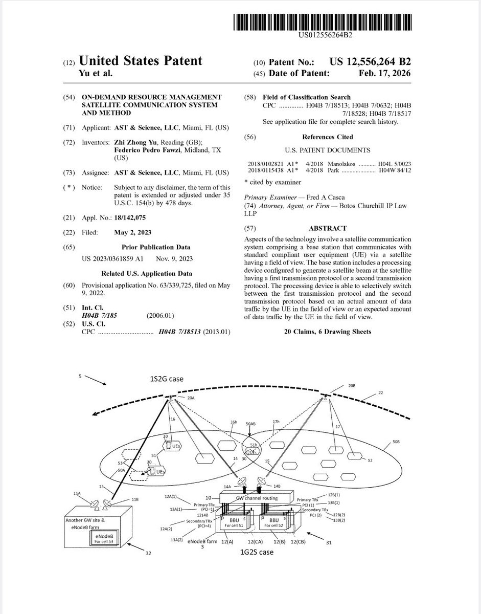 ASTS_Investors's tweet image. AST SPACEMOBILE AWARDED ANOTHER PATENT 

The patent is titled "on demand resource management satellite communication system and method".

What does this mean?

It relates to how satellites can dynamically manage power, bandwidth, and connection types to talk directly to phones…