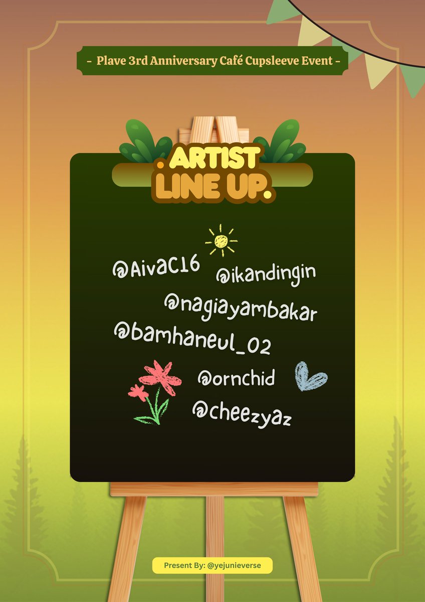 Artists Line Up ✨

Meet the wonderful artists who will brighten our little camp! 🏕️ 

tags: 
<a href="/vn_vannies/">𝕍 𝕒 𝕟 𝕟 𝕚 𝕖 🍀</a> 
<a href="/marooncrescents/">Dee 🌸 COMIPARA C14-15</a> 
<a href="/shrimpdol/">ebi</a> 
<a href="/gojodreee/">Odre 🖤🤍 Cocoma4 C1-2</a> 
<a href="/sakiskaiksiaski/">saki 🐈 comipara6 B16-17</a> 
<a href="/AivaC16/">Aiva.Arts | Open Commiss</a> 
<a href="/ikandingin/">Ikandingin 🐟❄ COMIPARA6 C14-15</a> 
<a href="/nagiayambakar/">chiee💙 comipara6 G20-21</a> 
<a href="/bamhaneul_02/">밤하늘 | isaᵇᵇᵘ ☆</a> 
<a href="/ornchid/">rena 🪷</a> 
<a href="/cheezyaz/">YAZᵇᵇᵘ 🎨 DM For Commis 🫶🏻</a>