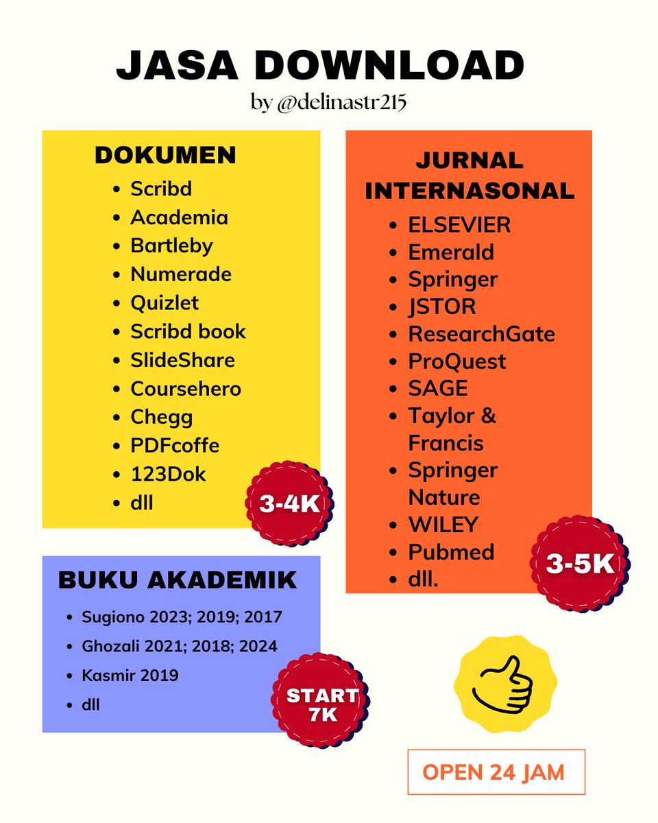 clufks's tweet photo. fastresp 24jam! 
- jasa joki unlock download docs (scribd, sciencedirect) 
- e-book akademik 
- jurnal nasional/internasional (Scopus, Elsevier, Emerald, Springer, JSTOR, dll)
https://t.co/pP10We4rWq  
testi di:@delinastr215

#zonauang https://t.co/zMu3seYkOu