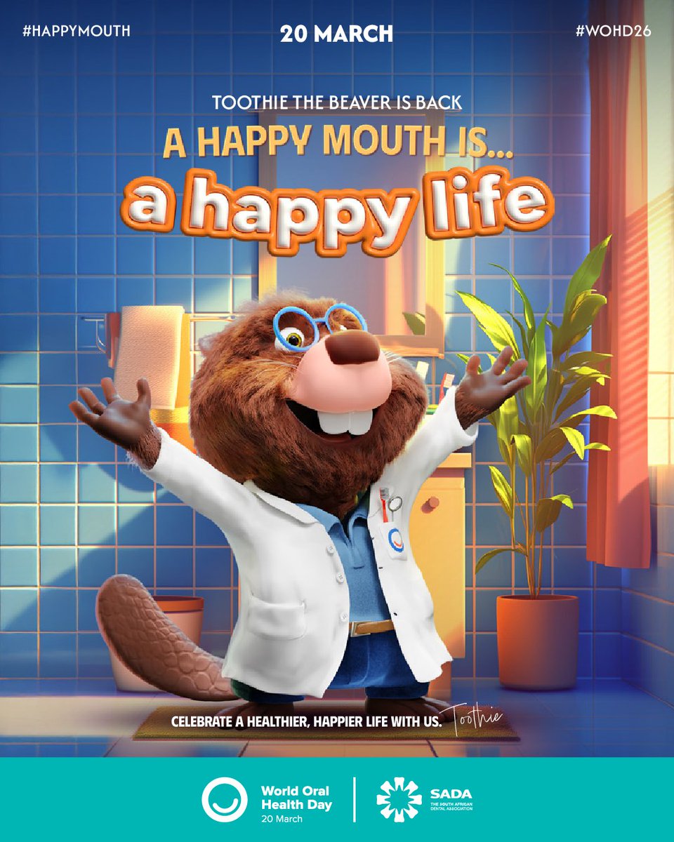 A healthy smile makes every day better, at every age.

Eat less sugar, brush twice a day with fluoride toothpaste, get regular check-ups.

Celebrate a healthier, happier life with us. 

#HappyMouth #WOH26