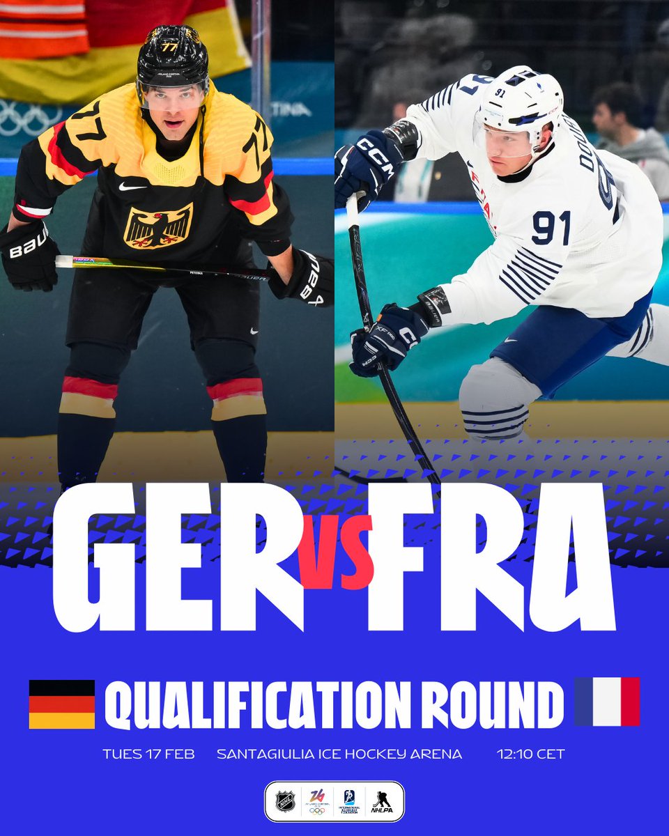 IIHFHockey's tweet photo. 🇩🇪 Germany  vs France 🇫🇷 incoming...
#IIHF #Olympics @deb_teams @Hockey_FRA https://t.co/07kZdEsIOD