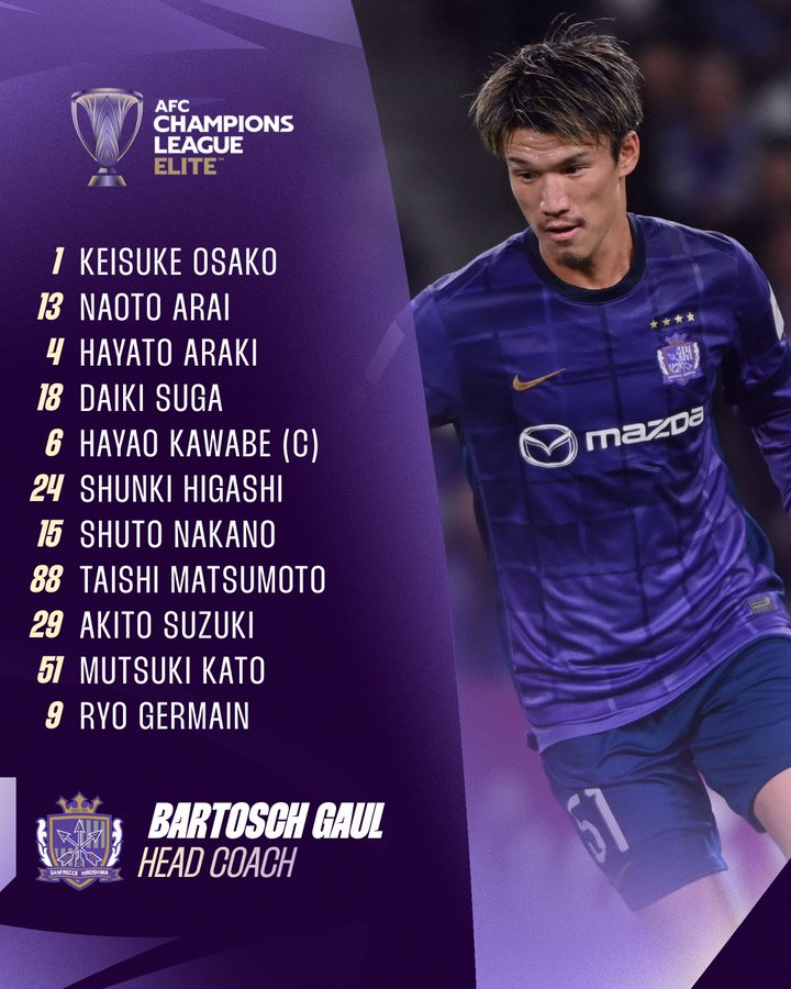 📋 スターティングXI | 🇰🇷 FCソウル 🆚 サンフレッチェ広島