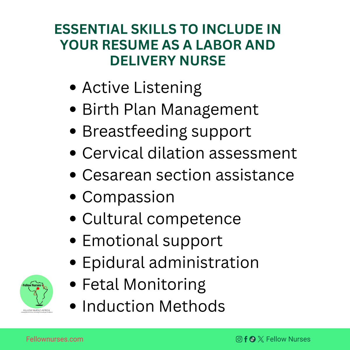 FellowNurses1's tweet image. Essential skills for labor and delivery nurse
#laboranddelivery #nurses #fellownursesafrica