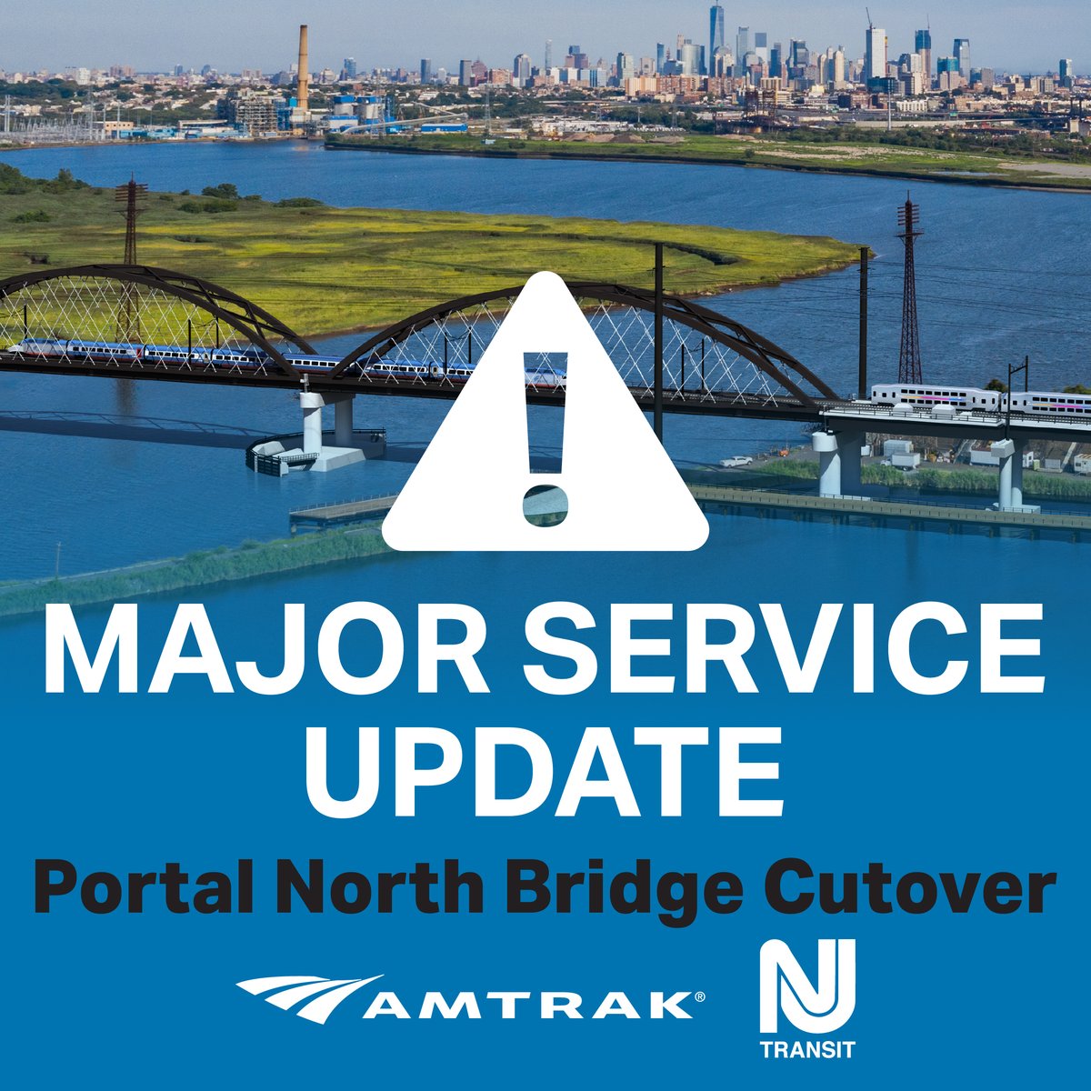 🚨 Weekday Portal Cutover schedules are now in effect. 

M&amp;E and MOBO trains to NYC are being diverted to Hoboken with cross-honoring options from Hoboken to NYC.

Details at njtransit.com/portalcutover