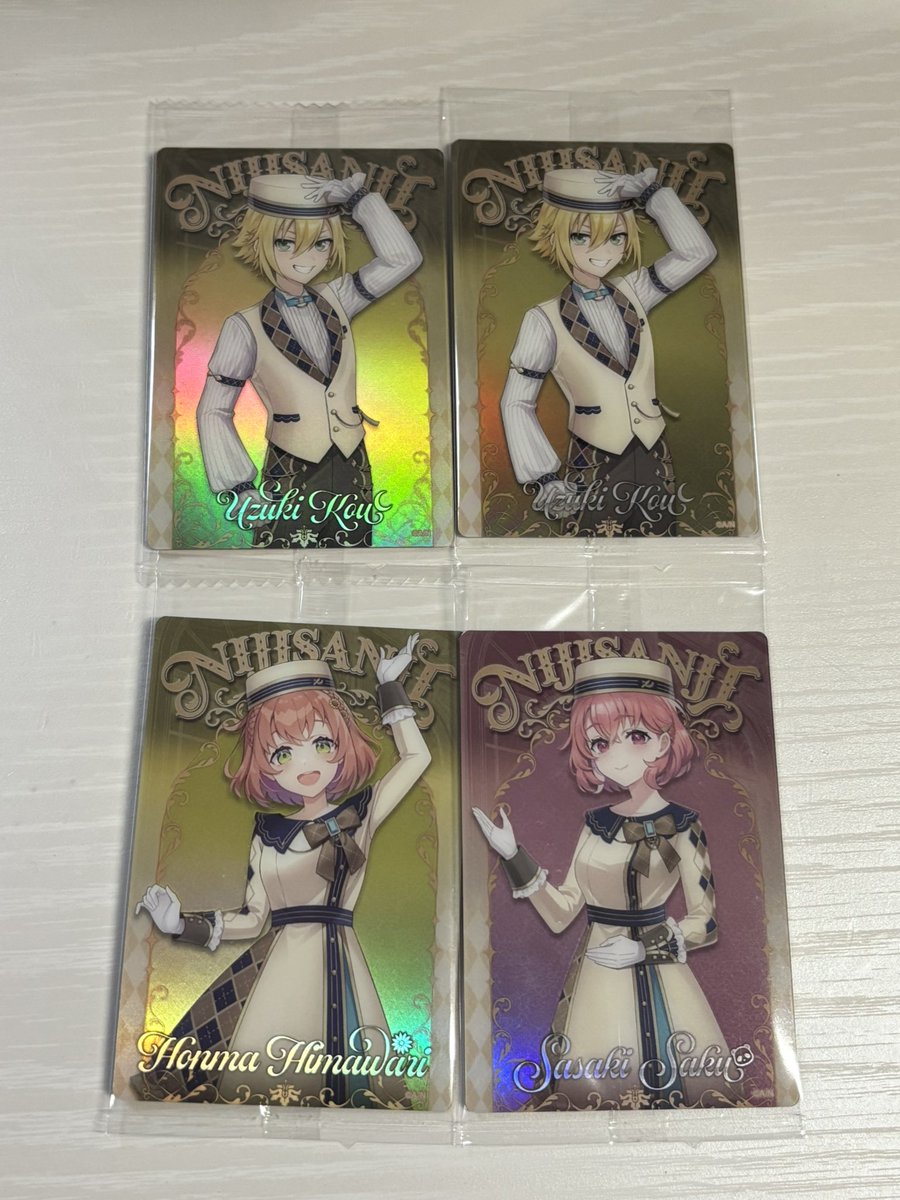 orimyuu89's tweet photo. 【交換】にじさんじ ウエハース2 ウエハース1

譲：画像にて

求：☯️、🌞、🎻🛵、🍵

まとめての方優先

郵送希望
検索からでもお気軽にお声がけください。
※リプは引用元にいただけますとありがたいです。 https://t.co/G6v0lHUUkw