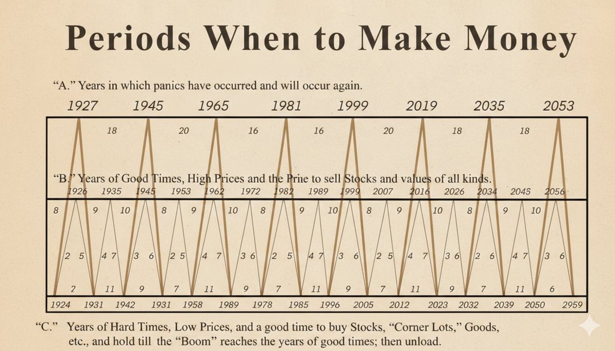 NIFTY and DOW JONES⚠️ 

History doesn’t repeat itself, but it often rhymes. Looking at the Benner Cycle, we are entering a zone that demands caution. Are we at the peak of 'Good Times' or just before a 'Panic' year?

Warren Buffett Indicator: Global valuations are in the "Danger
