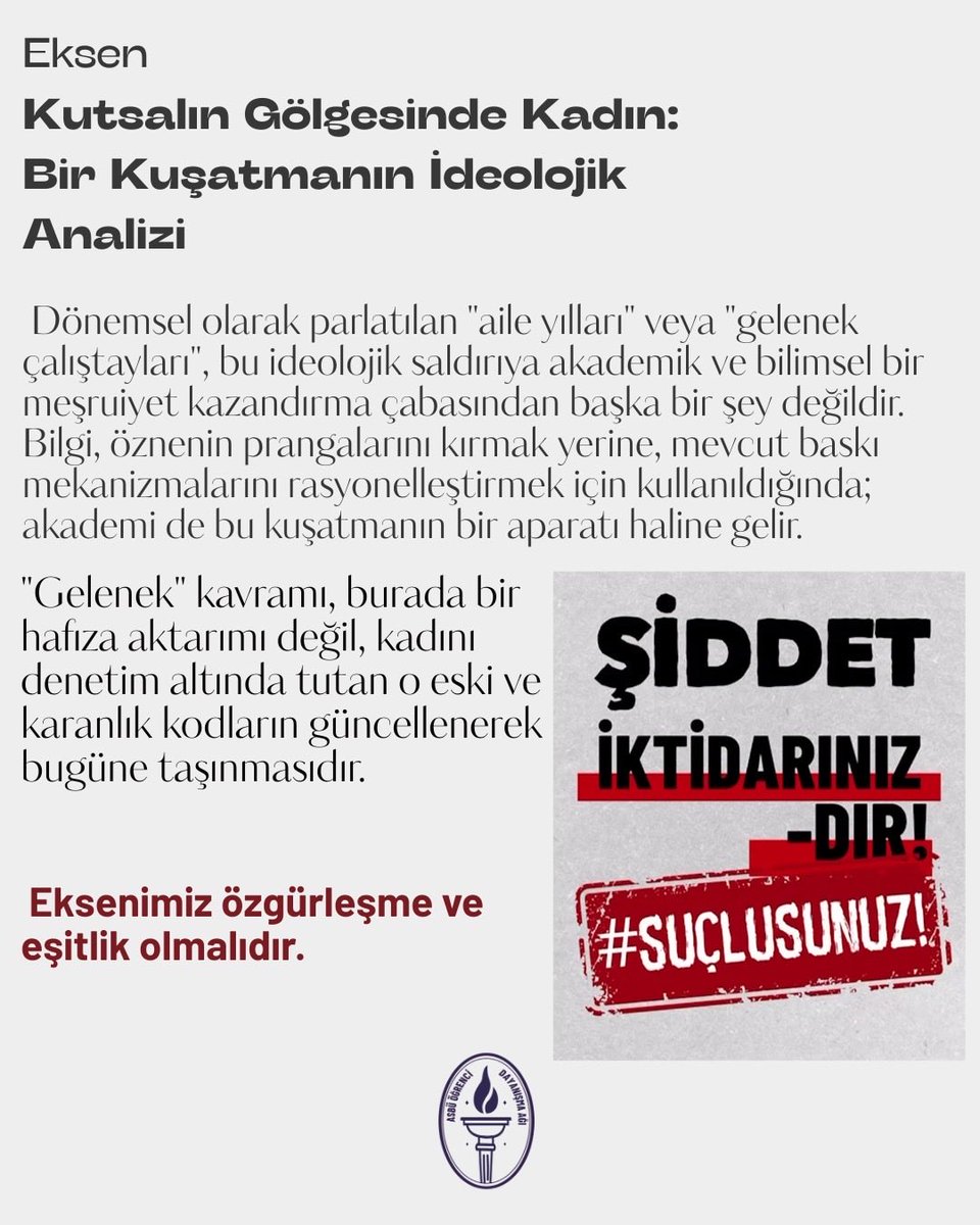 asbudayanisma's tweet photo. "Kutsalın Gölgesinde Kadın: Bir Kuşatmanın Ideolojik Analizi" Haftalık bültenimiz
Eksen'in ikinci hafta yazısıyla sizlerle. https://t.co/6COcZhg25p