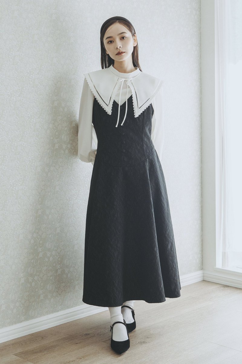 basque waist jacquard camisole dressは本日21時より再販いたします