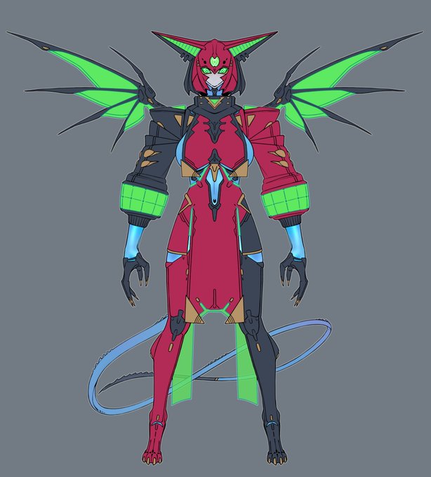 人外娘とロボ娘の中間みたいなデザインを研究中 