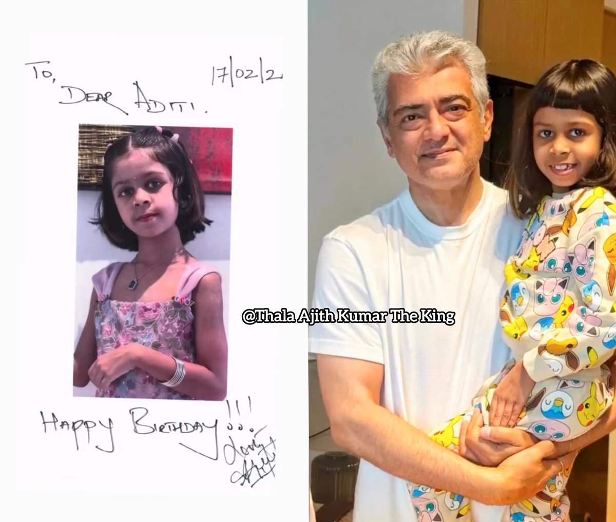 குட்டி ரசிகையின் பிறந்தநாளுக்கு வாழ்த்து தெரிவித்து கையெழுத்திட்ட அஜீத் அவர்கள் ...

#AjithKumar