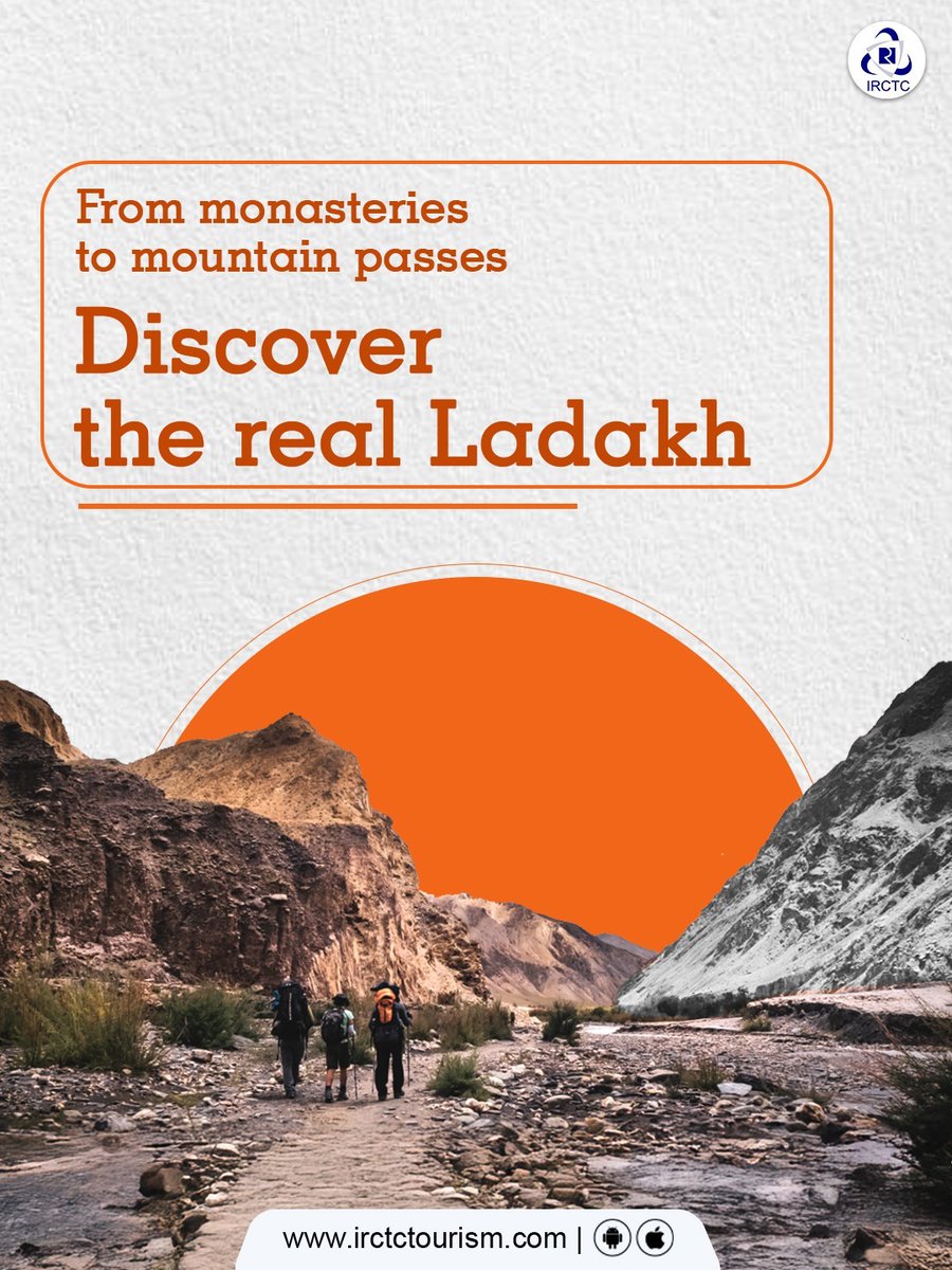 IRCTCofficial's tweet image. If you want to experience Ladakh beyond the roads, you need to walk through it.
The Markha Valley Trek takes you through remote villages, ancient monasteries, and dramatic cold-desert landscapes that feel straight out of a movie. Cross icy river streams, follow winding valley