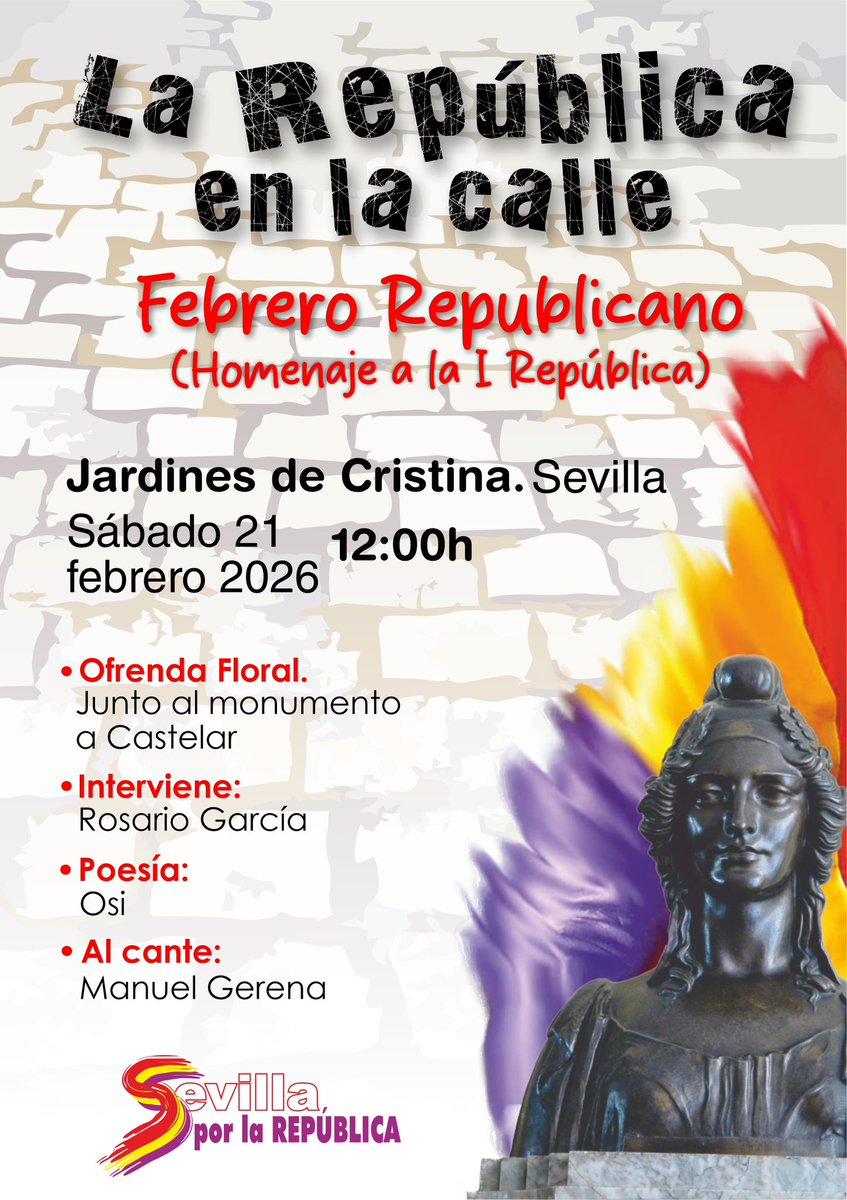 En febrero rendimos homenaje a la Primera República, símbolo de avance democrático y soberanía popular.
Te esperamos para recordar, reflexionar y reafirmar nuestro compromiso con la democracia y los derechos civiles.
¡Libertad, igualdad y justicia social ayer, hoy y siempre!