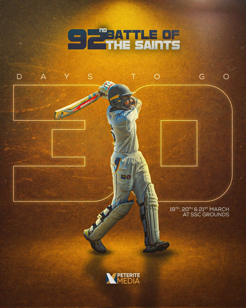 peteritemedia's tweet photo. Tick-tock! Just 30 days to go

The countdown tightens as the Saints gear up to march in for the 92nd time! 

Get ready to witness the Bamba Boys light up the SSC Grounds on the 19th of March — history awaits!

#BOTS26
#peteritemedia https://t.co/dIXmu8L7pX