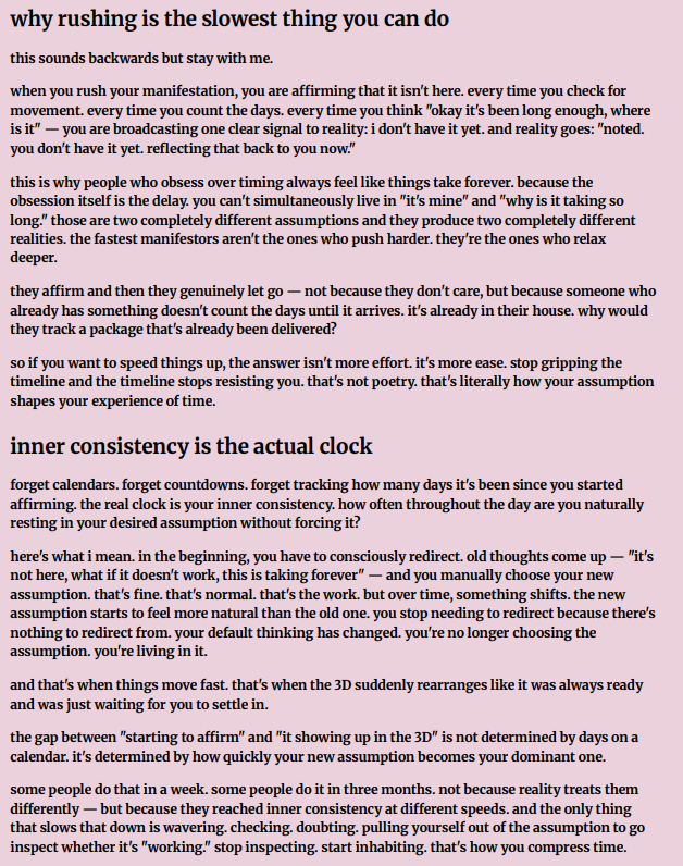 ByAveline_'s tweet photo. 🌱 the reason some people manifest in days and others take months? it's not "the universe" playing favorites. it's inner consistency. this explains everything.

the fastest way to speed up your manifestation? stop rushing it. i know that sounds backwards. read this ⬇️ https://t.co/yQqCc8VrKK