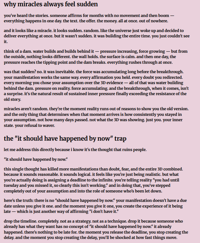 ByAveline_'s tweet photo. 🌱 the reason some people manifest in days and others take months? it's not "the universe" playing favorites. it's inner consistency. this explains everything.

the fastest way to speed up your manifestation? stop rushing it. i know that sounds backwards. read this ⬇️ https://t.co/yQqCc8VrKK