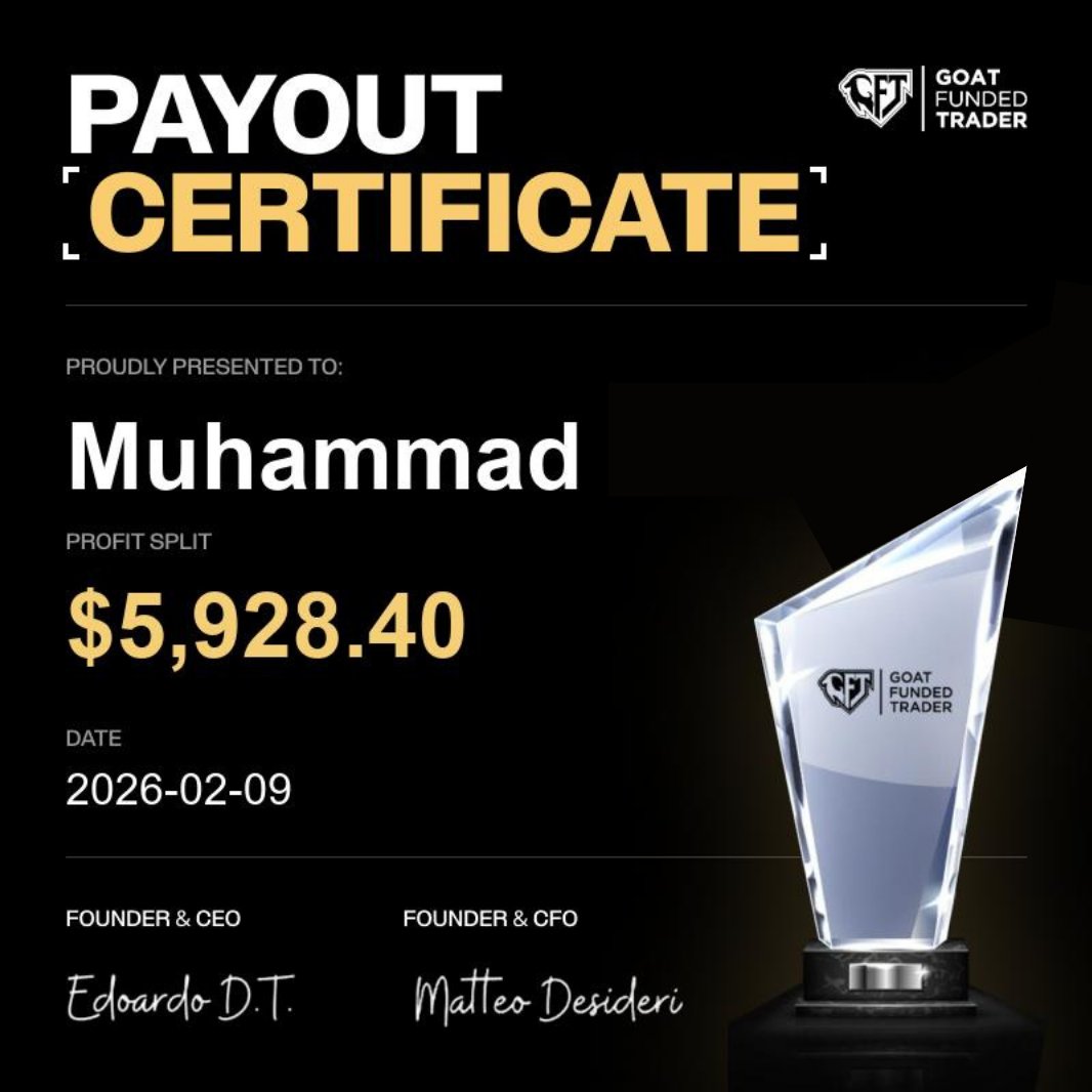 goat_funded's tweet photo. Another Big Reward Week at Goat Funded Trader 💰

🔥Massive congratulations to our traders:

👏 Egberongbe – $7,106.72
👏 Sunny – $5,237.12
👏 Lalit – $6,005.26
👏 Muhammad – $5,928.40

We’re proud to back traders who treat this as a profession and not a gamble. 

These results are earned, not given.

More rewards processed.

More traders scaling.

More proof that the model works.

If they can do it, you can too.

Who’s next? 🚀