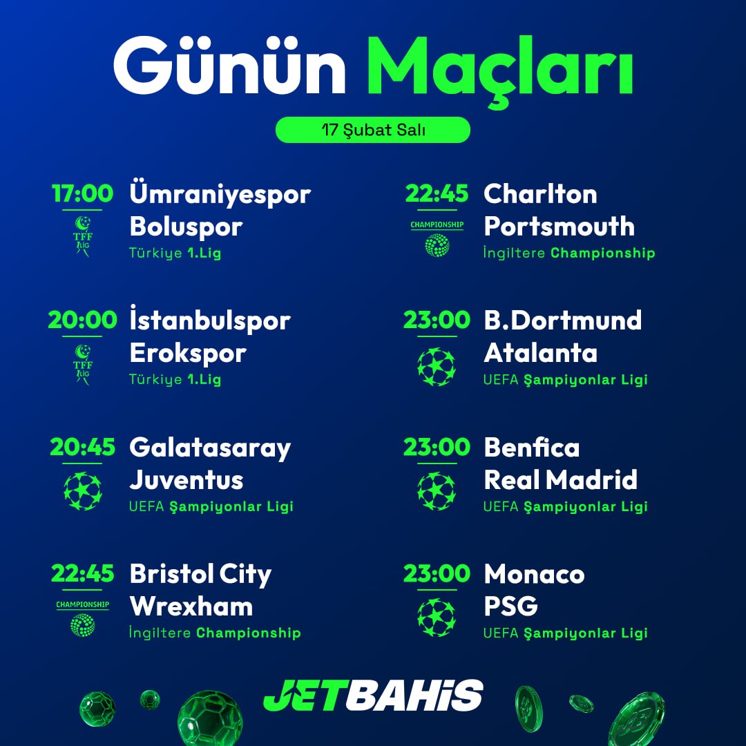 🏆 Şampiyonlar Ligi’nde dev mücadelede Benfica ile Real Madrid karşı karşıya geliyor. Günün kritik maçlarına özel bahis seçenekleri Jetbahis’te seni bekliyor #bahis #futbol #iddaa 

Güncel giriş: srv185.edgeflowJB10185.com/_CB63eAHmKZ2uq… .
