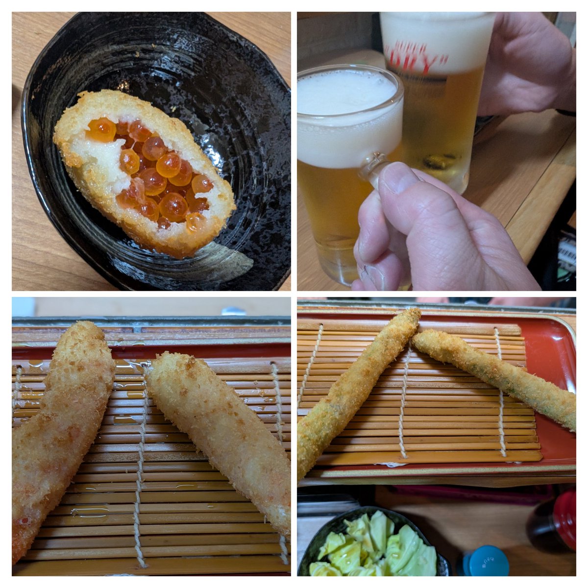 yakisobaranger's tweet photo. 美味かった大阪(´～｀)
串カツ(塩)　串忘
焼き鳥　焼鳥しふく
モーニング
カレー　上等カレー
串カツ(ソース)　忘れた笑

優勝　カニほぐし身の揚げ物
2位　ヤゲンのガーリックオイルがけ
3位　せせり バジルソースを添えて

焼鳥屋さんの焼き具合が自分好み過ぎて惚れた♥
また行きたいわ🐔 https://t.co/VccMwtQ6nZ