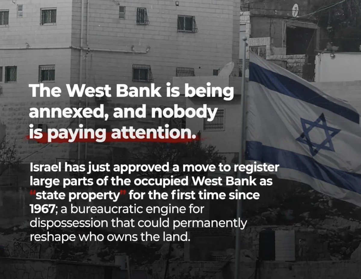 Yesterday Israel's cabinet approved the seizure of 60% of the West Bank.

This &amp; Gaza was always the plan - full seizure of Palestine.

By playing Israel Ireland would be ignoring this blatant apartheid.

Our islands history should inspire us to stand up for what's right &amp; just.