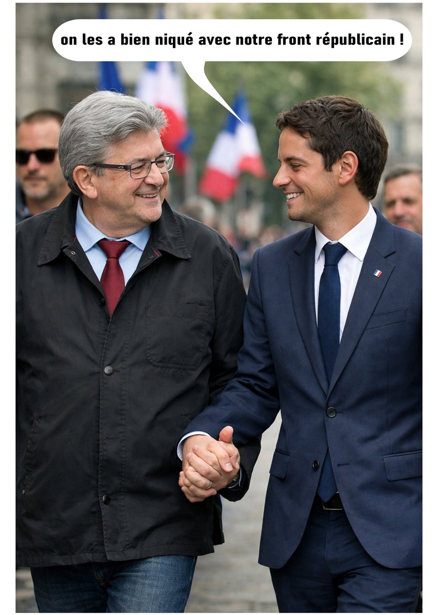 <a href="/NdongEurydice/">Ndong Eurydice</a> la belle histoire du traitre Gabriel Attal pour justifier sa collaboration avec les fachos nazislamistes de LFI
il trahit la France et les français,et se présente en héro sauvant la République,
grâce à lui les français financent la milice de nazillions criminels "la Jeune Garde".