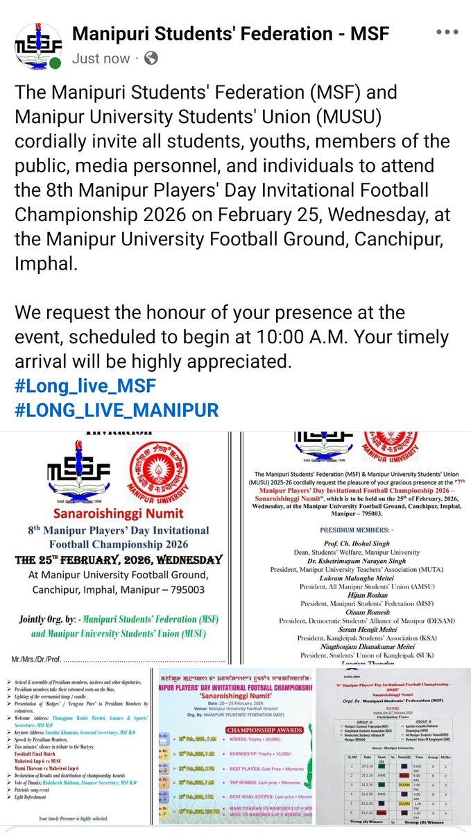 Manipuri Students' Federation (MSF) (@MSFYouth) / Posts / X