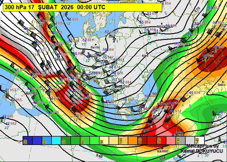 2026年2月17日(火) 00:00 UTC / 03:00 TSİ / 09:00 JST 高層天気図