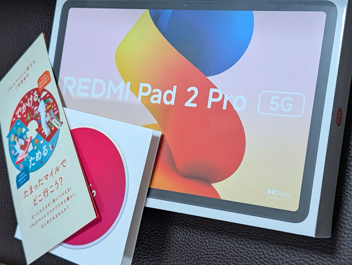htaira's tweet photo. My new gear!!

REDMI Pad2 Pro 5G
JALモバイルSIMと共に。
#JALmobile https://t.co/rJjHaPFgtg