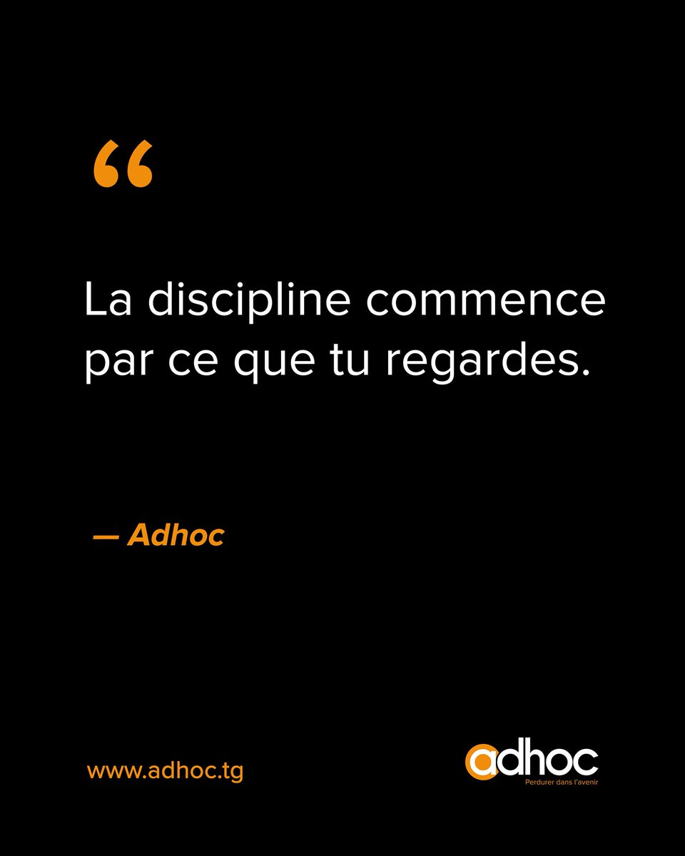 adhoc_tg's tweet photo. La discipline commence par ce que tu regardes.

#adhoc #ReseauxSociaux #Contenus https://t.co/KWcytxH1HA