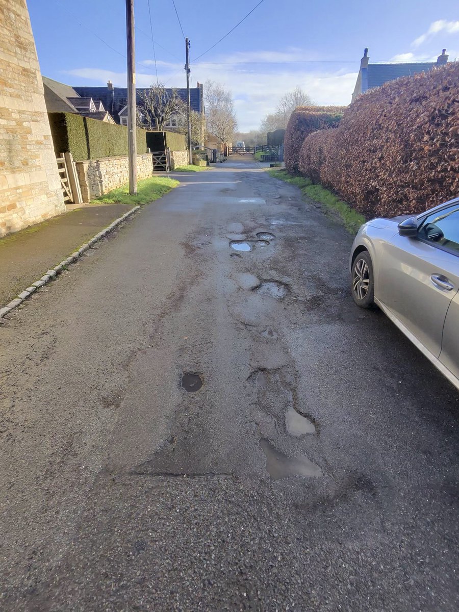 Malser's tweet photo. @rutlandcouncil all holes matter. Why cover some and not others on the same road ? Priory road. Manton https://t.co/NM6HLvH19S