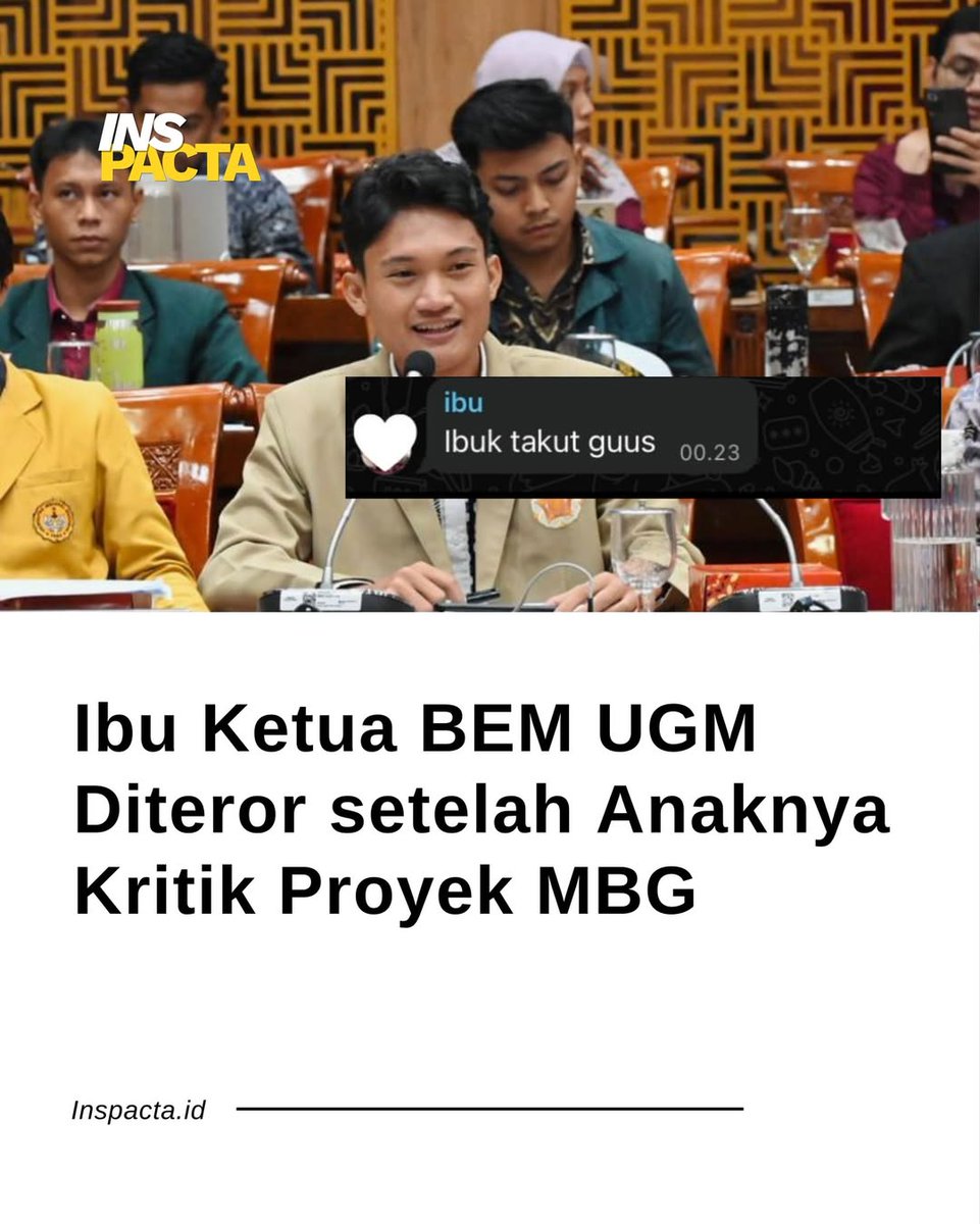 Anak koruptor dapat panggung
Ibu aktivis dapat teror