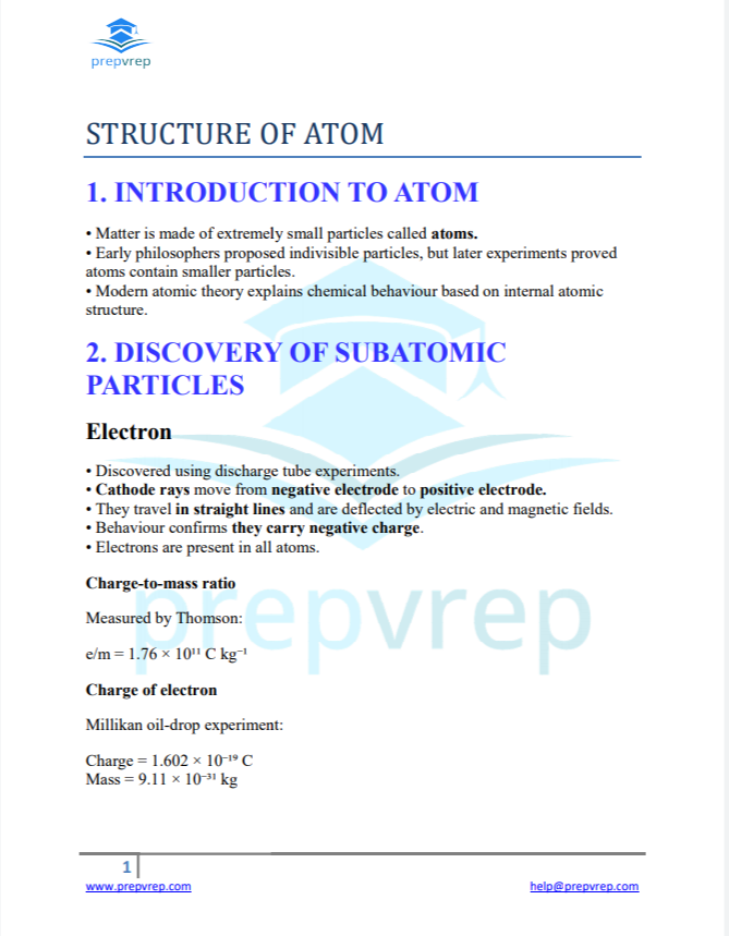 PrepVrep's tweet photo. Structure of atom- quick revision notes are now available on our app — absolutely FREE!

Strengthen your concepts with clear, exam-focused notes perfect for NEET, JEE & competitive exams.

Open the app and start learning today.

#Chemistry #NEET #IITJEE #StudyNotes #FreeNotes #CompetitiveExams #PrepVrep