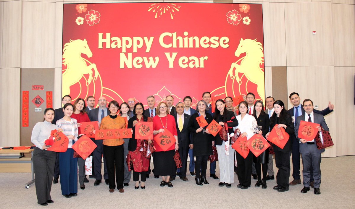 KairatSarybay's tweet photo. On initiative of #CICA Deputy SG Ms Zhang Ling, #CICASecretariat staff members celebrated #LunarNewYear, cherished occasion across many nations of #Asia 

Wished my teammates health, endurance &amp; success in Year of Fiery Horse &amp; lead-up to #CICA_Summit in #Baku https://t.co/dtdF3pXQAy