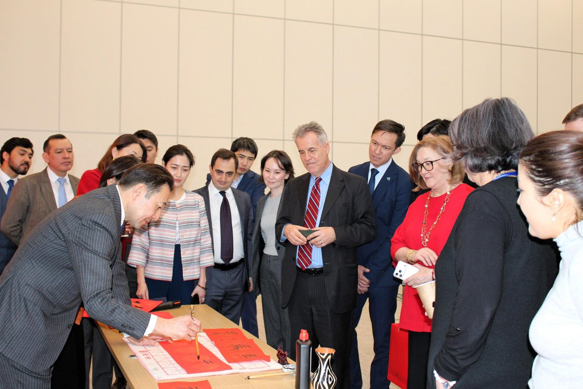 KairatSarybay's tweet photo. On initiative of #CICA Deputy SG Ms Zhang Ling, #CICASecretariat staff members celebrated #LunarNewYear, cherished occasion across many nations of #Asia 

Wished my teammates health, endurance &amp; success in Year of Fiery Horse &amp; lead-up to #CICA_Summit in #Baku https://t.co/dtdF3pXQAy