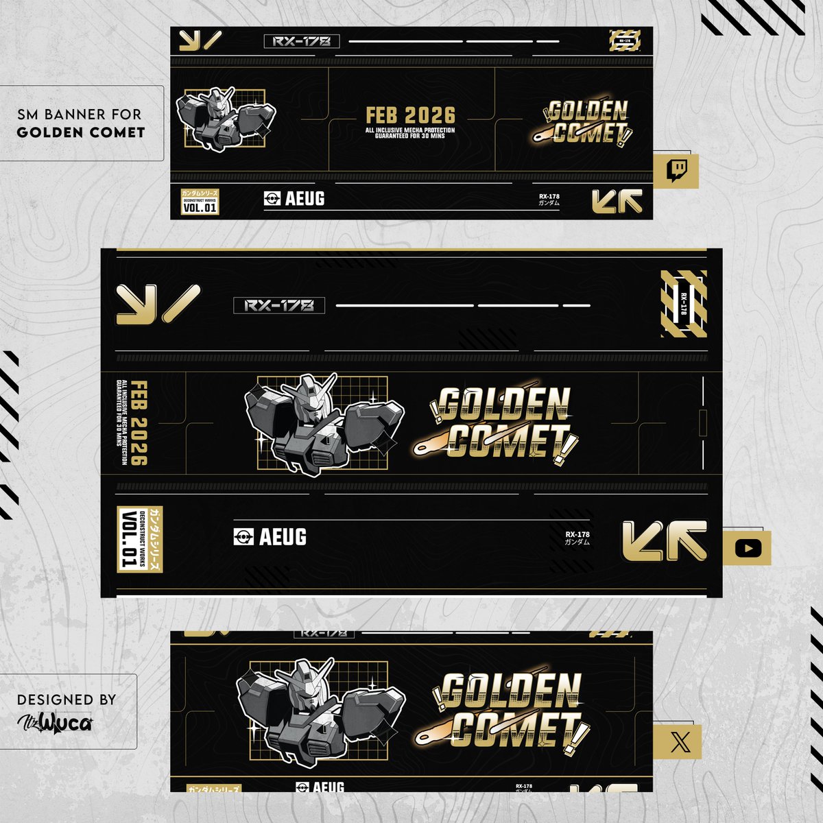 ⟡˖ New Commission ˖⟡
.
I made a set of banners for <a href="/CometGolden/">✨GoldenCometVA✨</a>✨
A bit different from my usual works but I hope you like it~
.
#VGenComm | #wucaworks💙