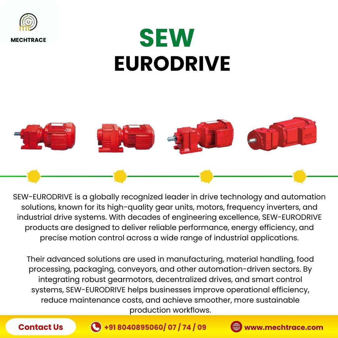 mechtrace's tweet image. “Precision motion and dependable performance — SEW‑EURODRIVE delivers powerful, efficient drive solutions for modern industry.”
Tel - +91 8040895060/ 07 / 74 / 09
mechtrace.com
#SEWEURODRIVE #DriveTechnology #IndustrialAutomation #ReliablePerformance #PrecisionEngineer