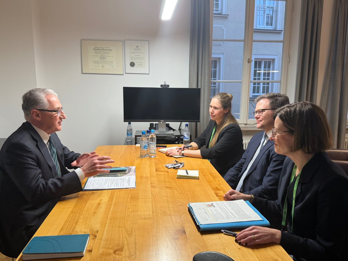Mukhtar_Babayev's tweet photo. On the margins of #MSC2026, held bilateral meetings with @Amakrane, @eu_eeas Special Envoy Anthony Agotha, and Minister @schneidercar, focusing on climate finance, climate-related migration and key priorities ahead of #COP31.

#ClimateSecurity #MSC2026 #COP31 https://t.co/V2wE4GoPMV