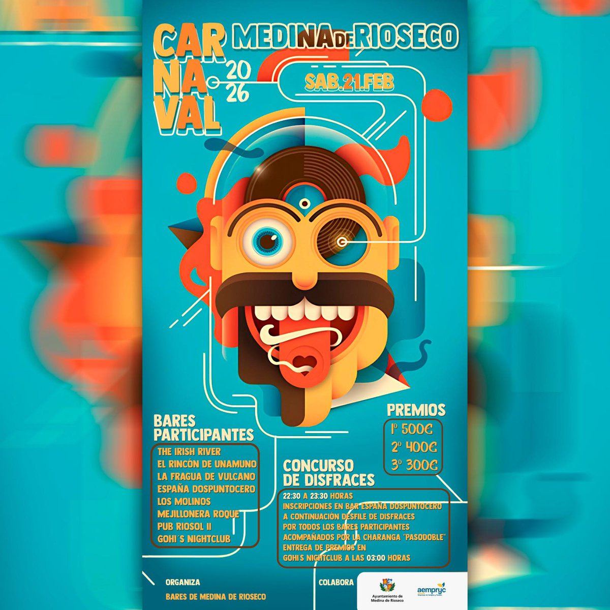 Este sábado 21 de febrero, disfruta del carnaval en los establecimientos de hostelería de Medina de Rioseco.
Colabora: <a href="/AytoRioseco/">Medina de Rioseco</a> 
#medinaderioseco #carnaval #disfraces #sabadodepiñata
<a href="/turvalladolid/">Turismo Valladolid</a> <a href="/valladysuscosas/">Valladolid y sus cosas</a> <a href="/vivetupueblo_es/">Vive tu pueblo</a> <a href="/Puebloenpueblo/">Isaura Marchena</a>