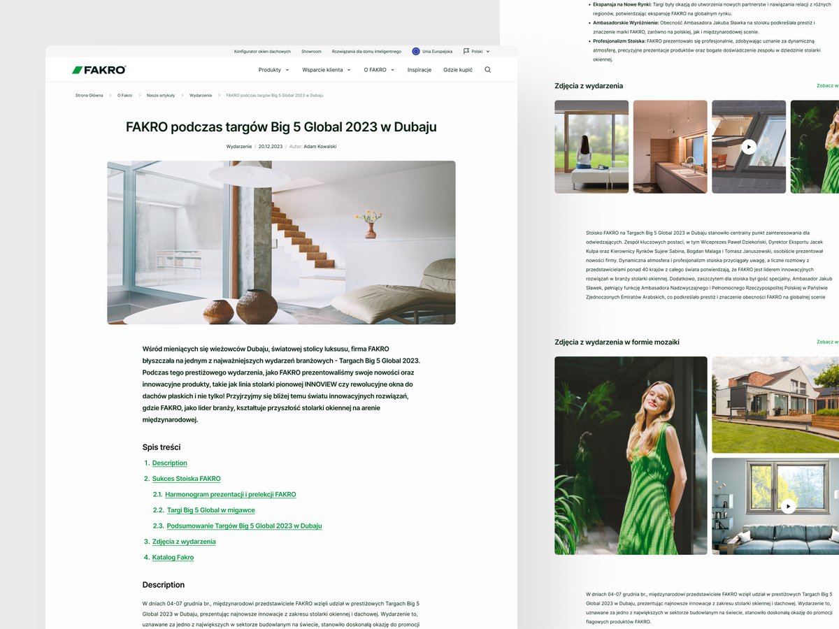 stahusta's tweet photo. Exploring the blog post page design for FAKRO's new website. The layout focuses on clean typography and a comfortable reading experience, keeping the content easy to scan and navigate. https://t.co/X4tcEw833i