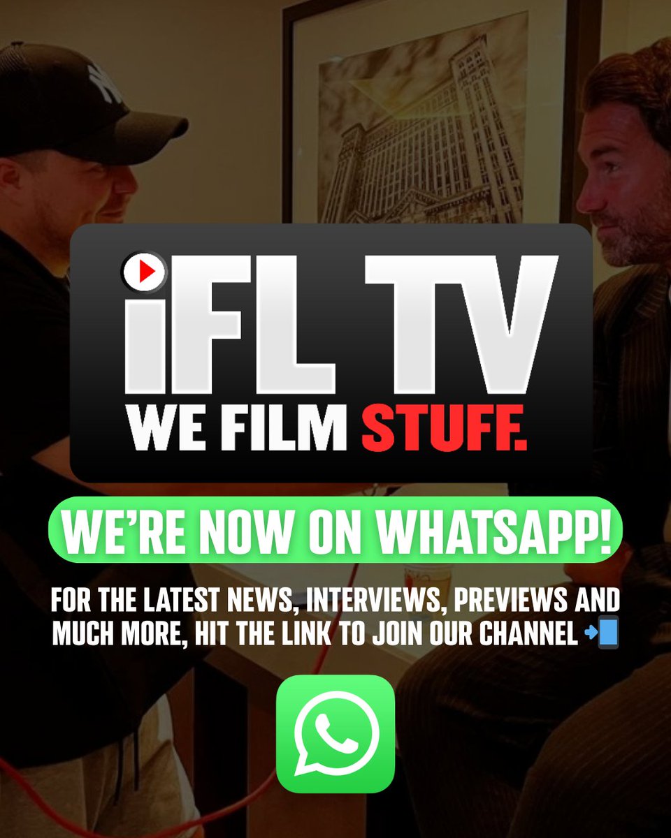 IFLTV's tweet image. Get all of the latest boxing news/interviews/previews and much more straight to your phone via our WhatsApp group 📲

Join HERE 🔗 whatsapp.com/channel/0029Vb…

#BoxingFans | #BoxingWorld