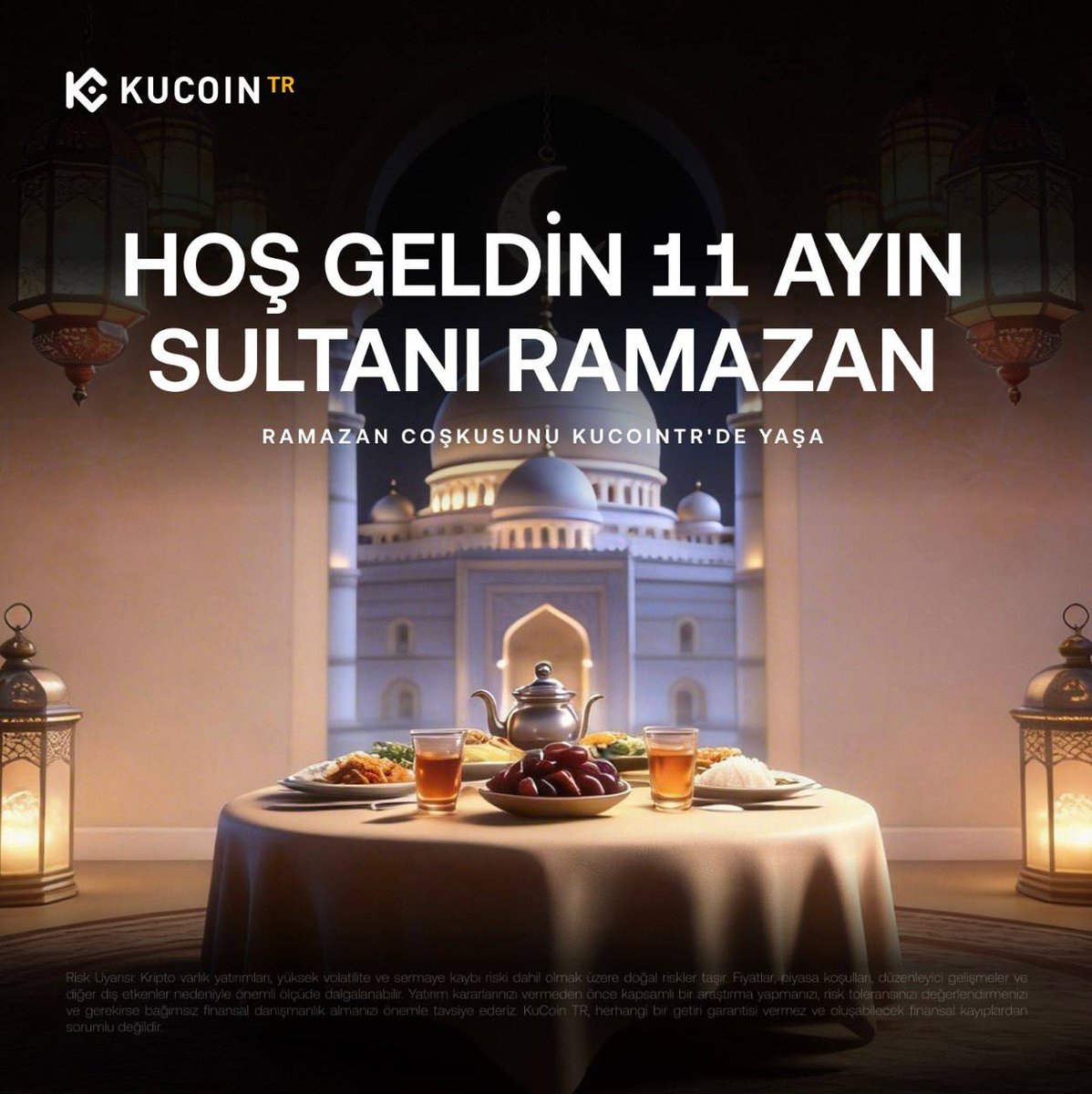 KuCoinTurkey's tweet image. Paylaşmanın ve bereketin ayı Ramazan geldi. 🌙
Tüm İslam âleminin Ramazan ayı mübarek olsun.