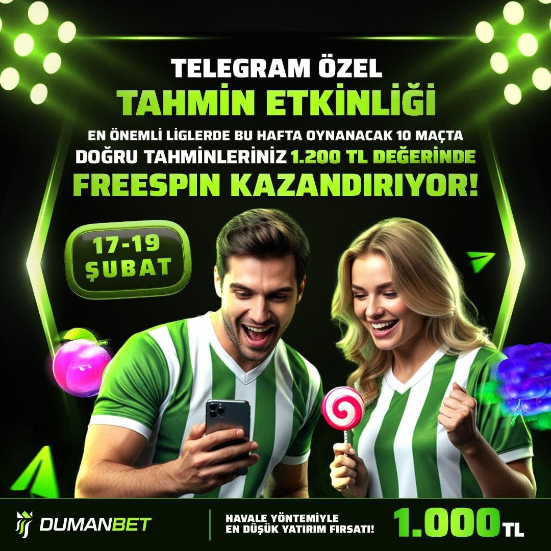 dumanofficial_x's tweet image. 📣 TELEGRAM ÖZEL TAHMİN ETKİNLİĞİ DEVAM EDİYOR! 

❓ 16 ile 19 Şubat arasında 1.000 TL ve üzeri tutarda yatırım yaparak Dumandasın Telegram botta mesaj kısmına "Ödüllü Tahmin Etkinliği" yazıp gönderen üyelerimiz her doğru tahmini için Sweet Bonanza 1000 freespin kazanıyor.