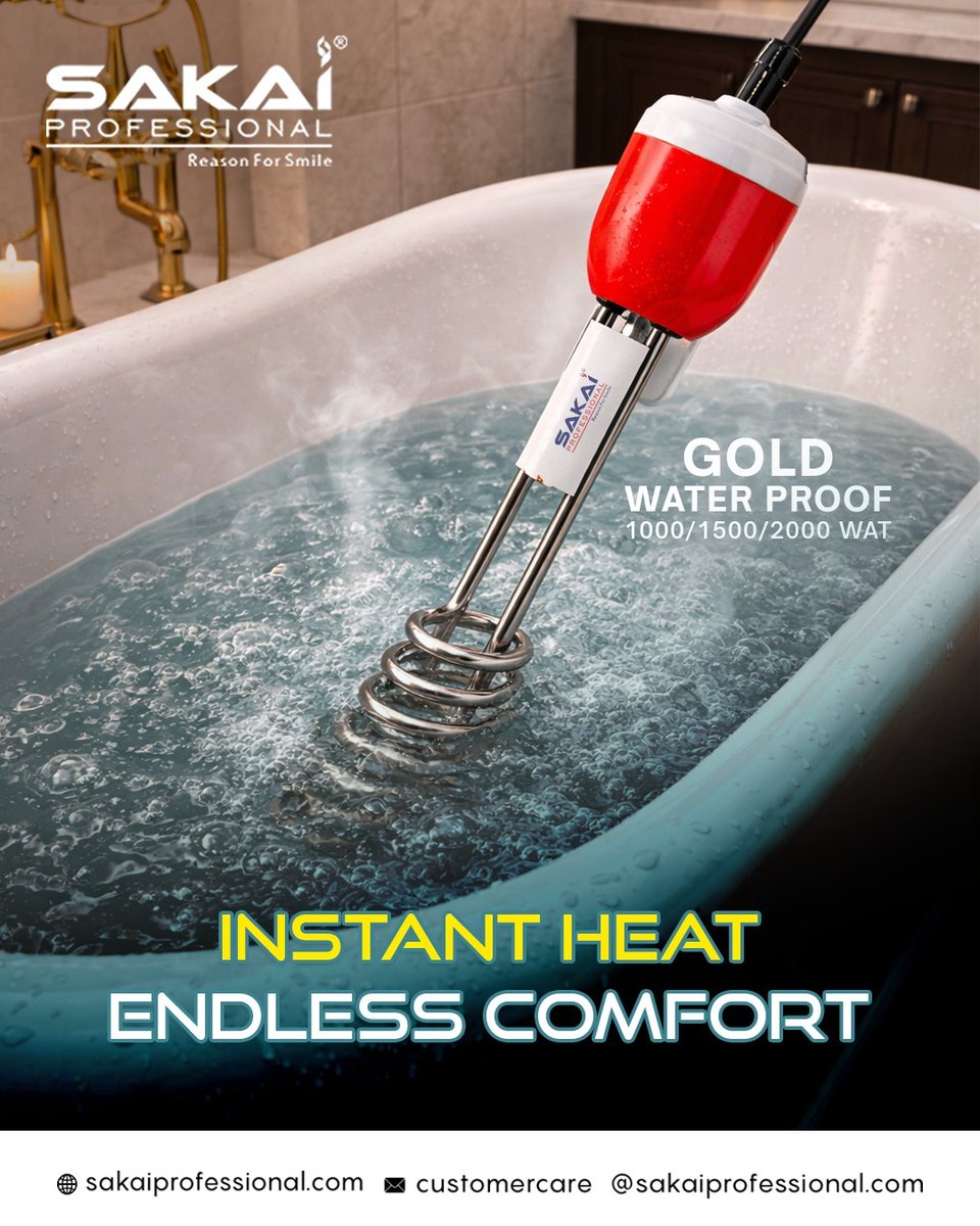 SakaiAppliances's tweet image. Sakai Professional Hot Water Rod Instant Heat, Everyday Comfort! 🔥💧 Reliable, safe, and efficient – perfect for your daily hot water needs.

For more details visit us on: sakaiprofessional.com

#SakaiProfessional #HotWaterRod #InstantHeat #HomeComfort