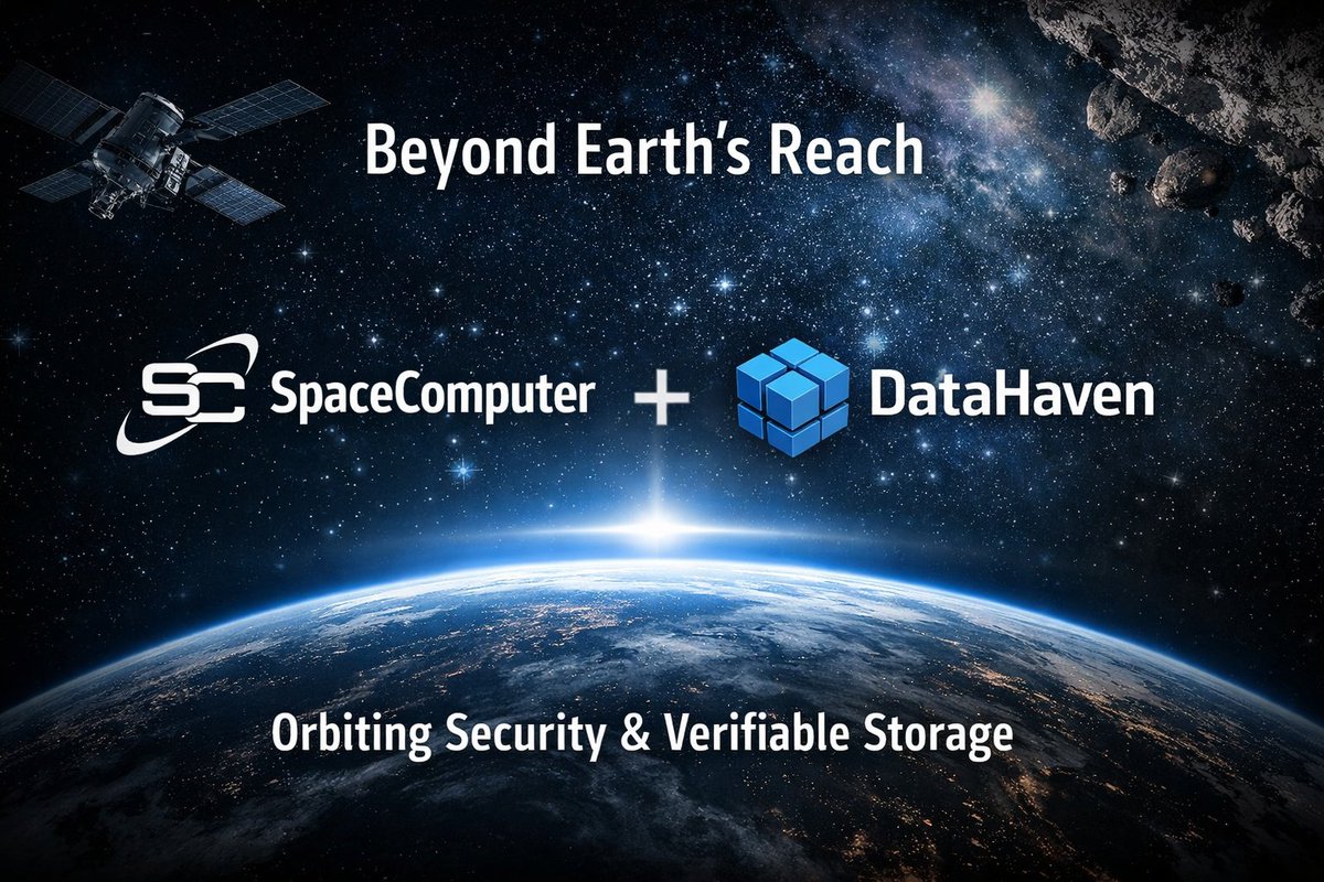 HassanGojo's tweet photo. Space + verifiable storage goes beyond Earth's reach!  By combining SpaceComputer’s orbiting infrastructure with DataHaven’s tamper proof storage, we ensure censorship resistant, physically isolated systems @DataHaven_xyz @SpaceComputerIO" https://t.co/JmCXmKMKIt