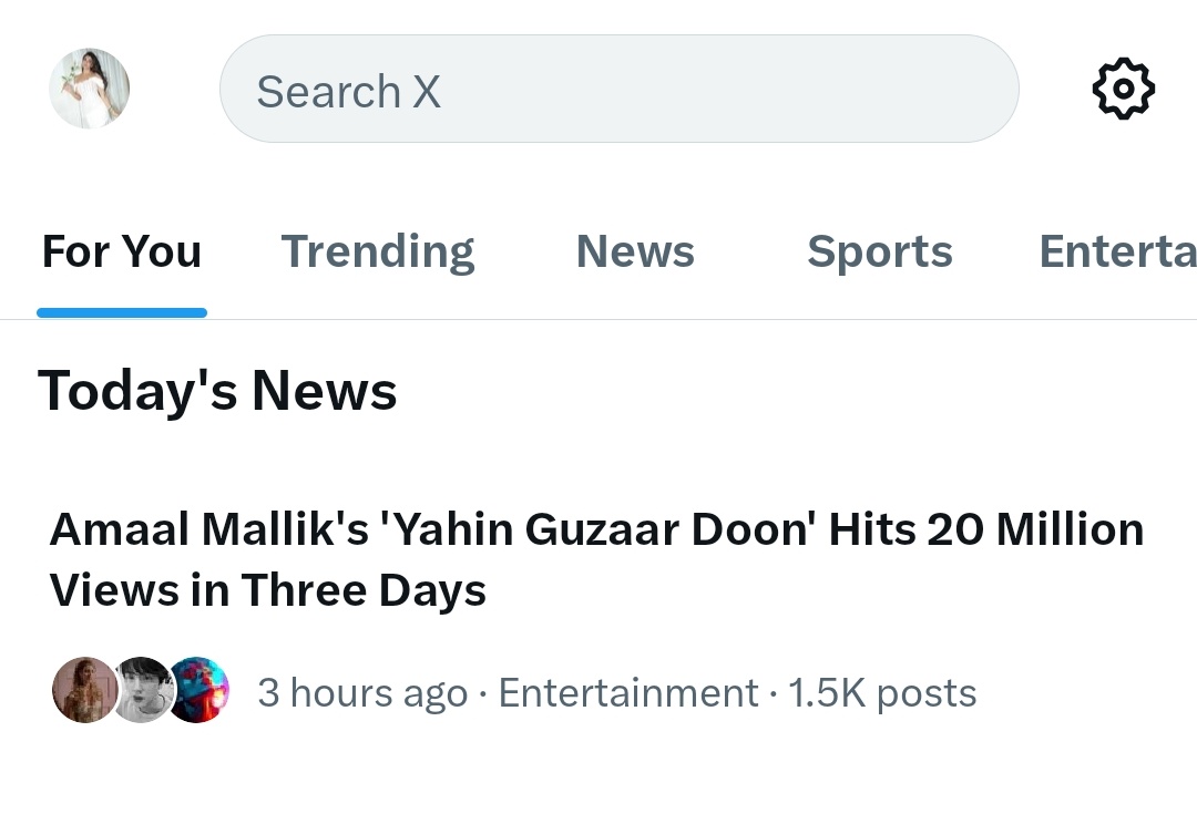 Today's Top News 😎 🔥

#AmaalMallik's #YahinGuzaarDoon hits 20M in 3 days 🧿♥️

#Amaalians <a href="/AmaalMallik/">Amaal Mallik</a>