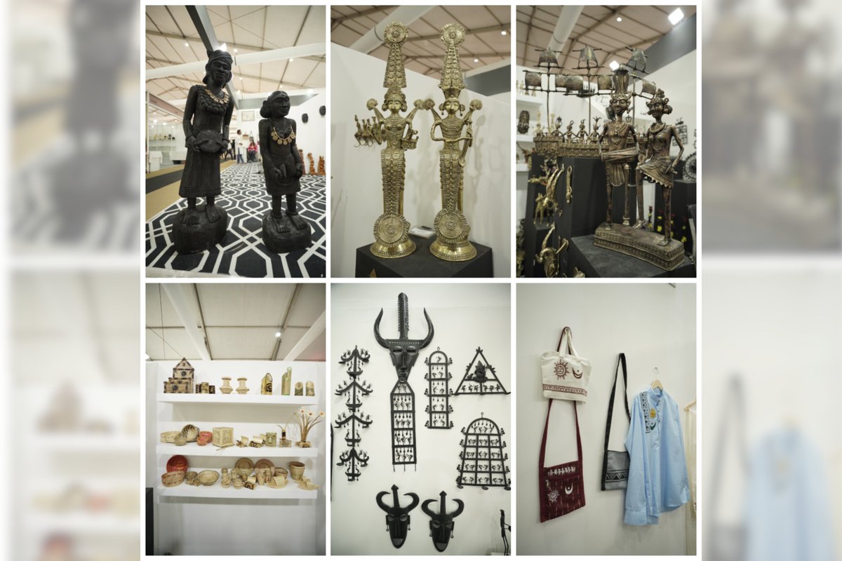 epchindia's tweet photo. With the objective of providing a significant platform for artisans to showcase their exceptional skills to global buyers, EPCH organised a pavilion dedicated to the artisans of Chhattisgarh at the IHGF Delhi Fair Spring 2026, with the support of the District Administration, Kondagaon, and Jhitku Mitki Artisan Producer Company Limited.

The pavilion highlighted the region’s rich cultural heritage and exemplary craftsmanship, featuring distinguished works in Dhokra Art, Wrought Iron Craft, Wood Craft, Terracotta, Bhitti Chitra, and Bamboo Art.

#IHGF #DelhiFair #Chhattisgarh #Handicrafts