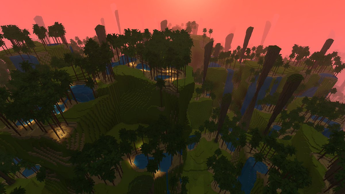 Took a break, now back to some more worldgen!
I liked the ponds and waterfalls on this one, as well as the fully grass covered cliffs 
#Hytale #HytaleModding