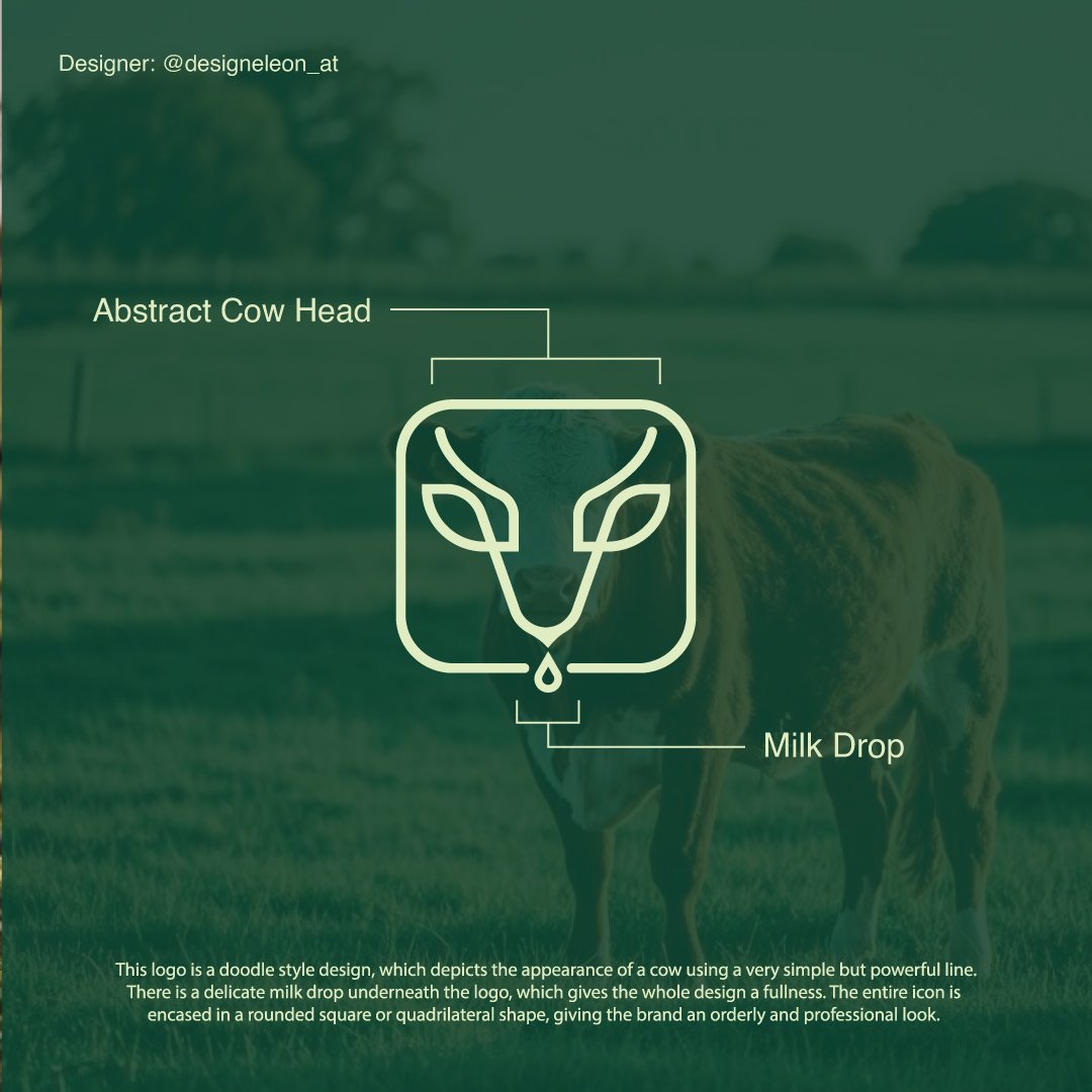 designeleon's tweet photo. This logo is a doodle style design, which depicts the appearance of a cow using a very simple but powerful line. There is a delicate milk drop underneath the logo, which gives the whole design a fullness.
#logo #GraphicDesign #logodesigner https://t.co/3ZisuIcrPF