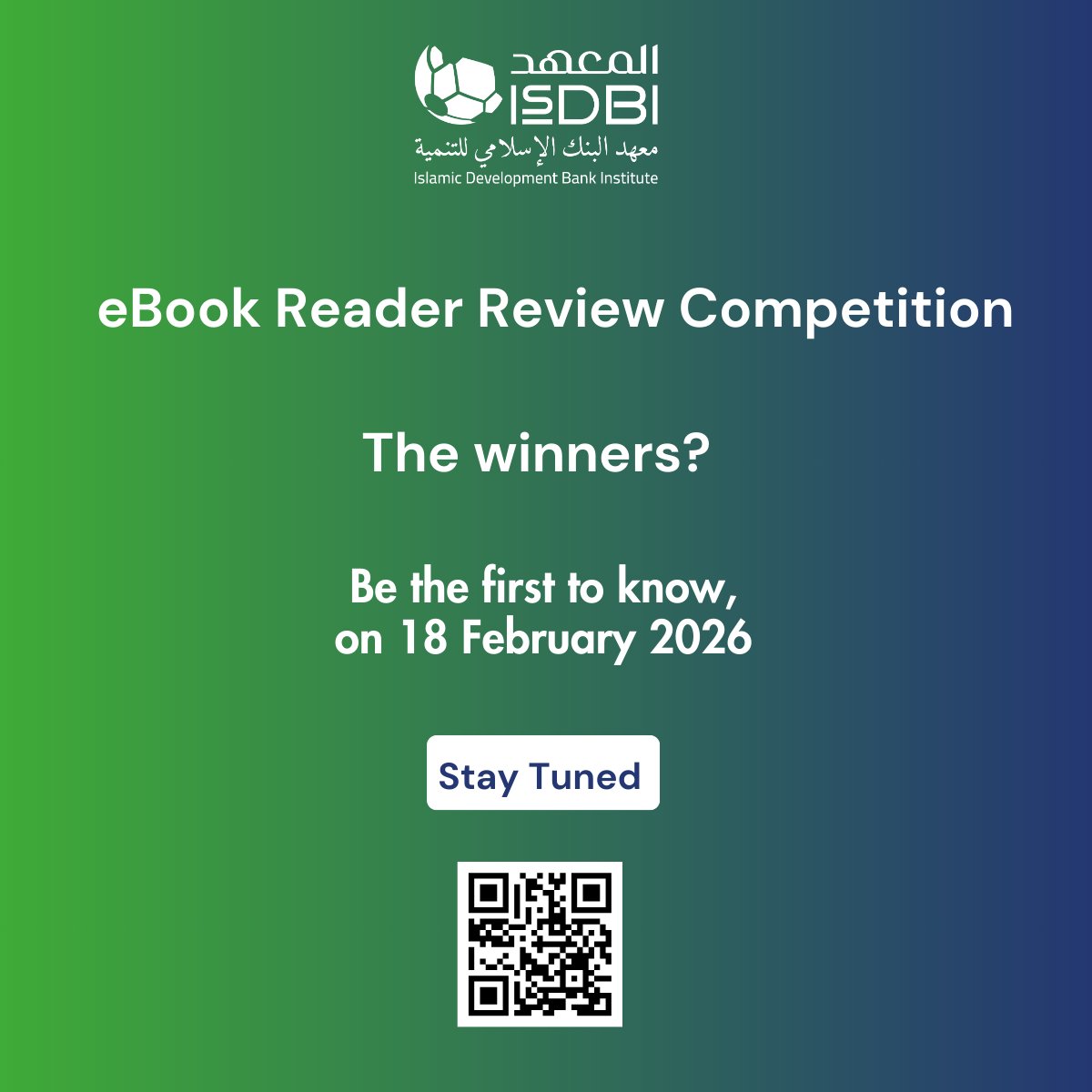 isdbinstitute's tweet image. Winners have emerged!

#IsDBI #Ebook #Reader #Innovation #IslamicFinance #Development