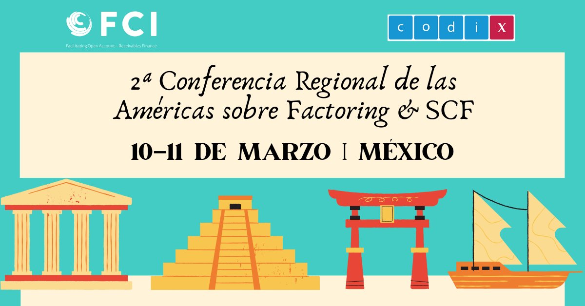#Factoring &amp; SCF are accelerating across the #Americas. CODIX is in Mexico as Gold Sponsor of the 2nd Americas Regional Conference on Factoring &amp; SCF (FCI &amp; AMEFAC). 📅 10–11 #March | #Mexico
On site: Daniel Bielsa, Head of #CODIX Spain &amp; LATAM
Let’s chat: codix.eu/en/events/fci-…