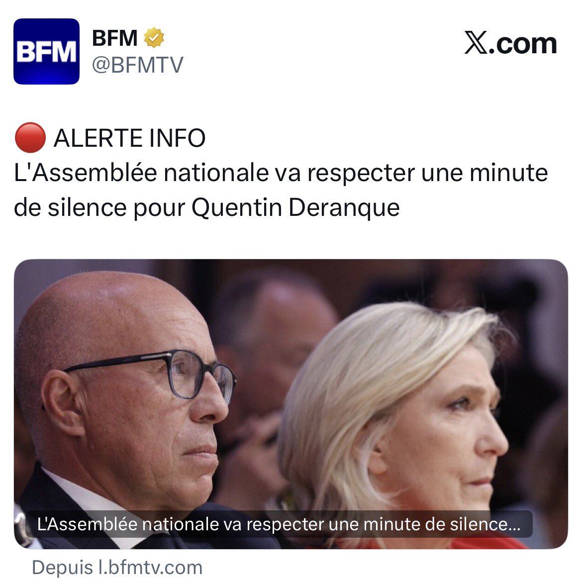 Une minute de silence à l’Assemblée nationale pour un néonazi alors qu’ils ont refusé d’en faire pour les victimes de crimes racistes
Ça va beaucoup trop vite